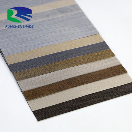 Automatic Electric Roller Shades with Plain Design Built-In Installation Night and Day Zebra Pattern Fabric Window Blinds