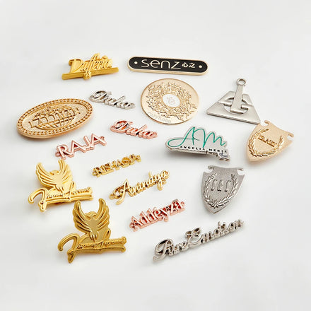 Newest Custom Metal Garment Brand Logo Labels Decorative Clothing and Bag Metal Tags Newest Design Metal Crafts