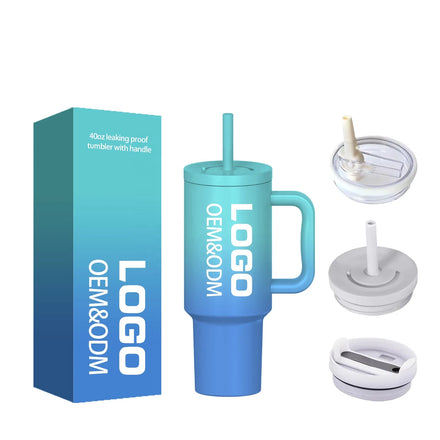 40oz OEM Hot Selling US Style Stainless Steel Handle Tumbler Insulated Water Mug Tumbler with Straw and Handle