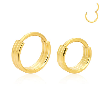 G23 Titanium Hinged Segment Nose Ring Clip Septum Ring 16g Gold Plated Fashion Jewelry for Children's Earrings