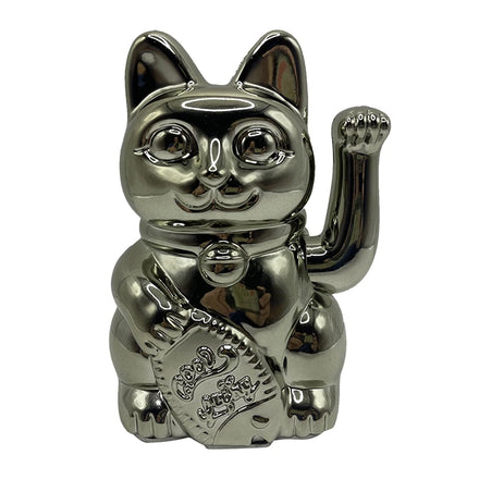 Maneki Neko Lucky Fortune Cat Japanese Lucky Cat with Waving Arm Gold Battery Operated