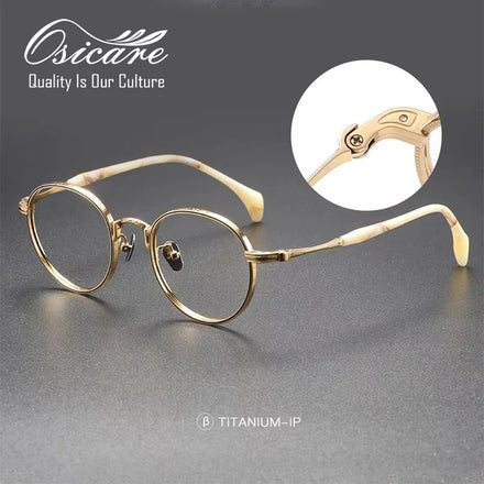 Luxury Brand Vintage Spectacle Eyewear Retro Monturas Lentes Eyeglasses Manufacturers IP Titanium Eye Glasses Men Optical Frame