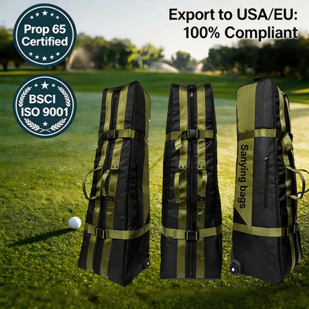 Golf Travel Duffel Bag Large Waterproof Durable Portable Storage Portable Lightweight 1680D Nylon Soft Travel Cover with Wheels