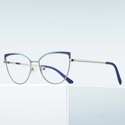 Logo Custom Computer Eyeglasses Anti Blue Light Metal Glasses Frame for Women Eyewear Frame