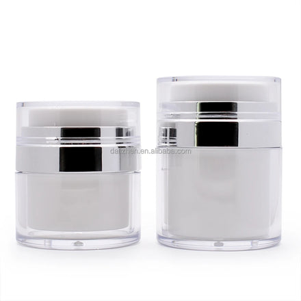 Acrylic Pump Jar 15g 30g 50g Vacuum Airless Dispenser Cylinder Cosmetic Skincare Cream Jar
