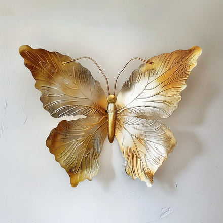 50x39cm 2024 Modern Luxury Home Decor 3D Colorful Butterfly Metal Art Wall Hanging for Living Room Background on Sale!