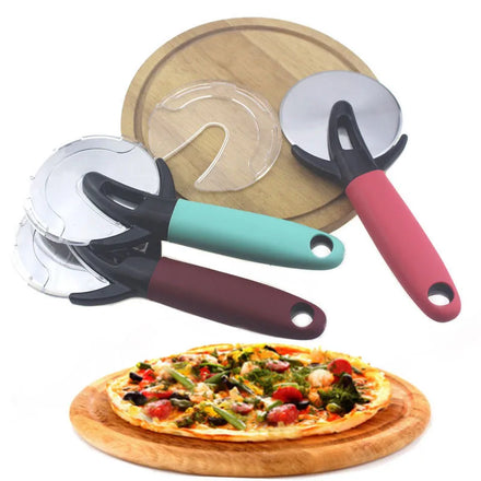 Wholesale Kitchen Pizza Tool Wheel Stainless Steel 430 Cutter Holes Color Plastic Handle Cathylin BK24010 22x9cm Custom Logo