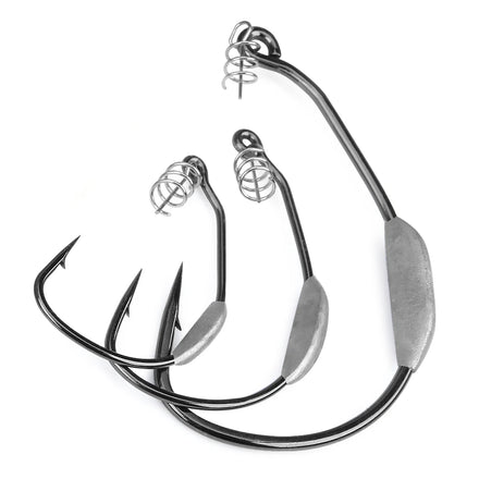 Spinpoler Carbon Steel Fishing Hook Weighted Swimbait and Weedless Jig Heads Twist Lock Soft Worm Pike Hook Saltwater