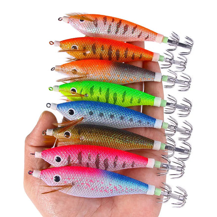 Newup Wholesale Luminous Squid Jig Hook 11CM 13G Wholesale Saltwater Sinking Lure Plastics Sea Fishing Wood Shrimp Squid Jig