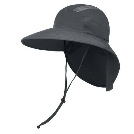 Outdoor Wide Brim UPF50+ Sun Hat With Neck Flap for Men Women Fishing Hiking Garden Work
