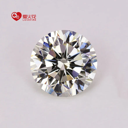 Wuzhou Ready Stock Artificial Gemstone Wholesale 5A 8 Hearts & 8 Arrows Round Excellent Faced Cut G White Color Cubic Zirconia