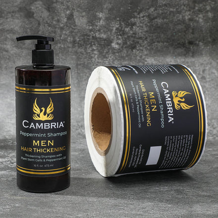 Custom Cosmetic Product Label Design Business logo Printing Gold Foil Labels Adhesive Paper Waterproof Stickers