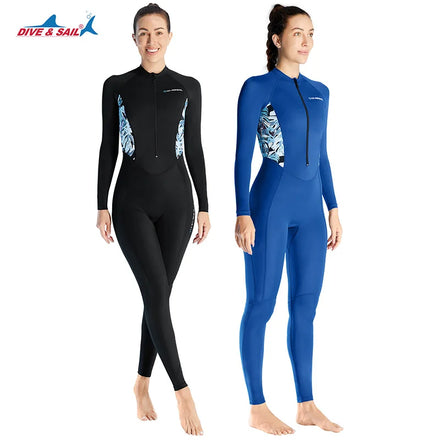 DIVE&SAIL Wholesale Printing Front Zipper Quick Dry Breathable Anti-Bacterial UPF50+ Subacquea RashGuard for Women