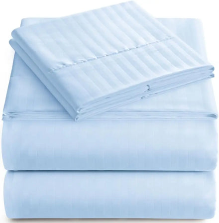 High Quality 100% Microfiber 400TC Anti-Pilling Stitched Anti Dust Mite Customized Solid Plain Bed Sheet Set 1 Pc Bedroom Hotel