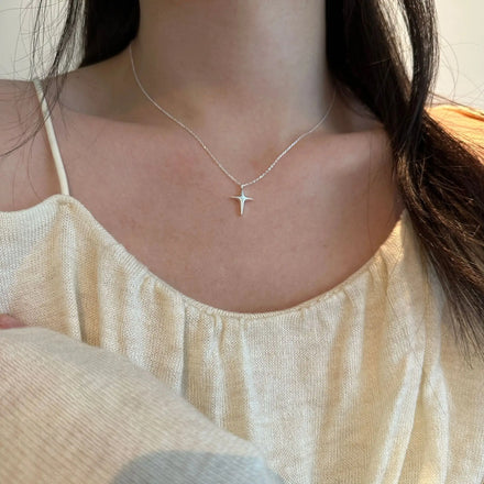 Simple INS Fashion Pure 925 Sterling Silver Chain Beauty Star Pendant Necklace for Women Girls Jewelry