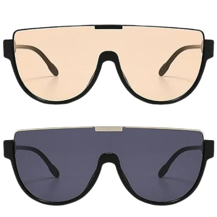 Half Frame One Piece Sunglasses Orange Shade Glasses for Women Wholesale Oversized UV400 Oculos Eeyewear