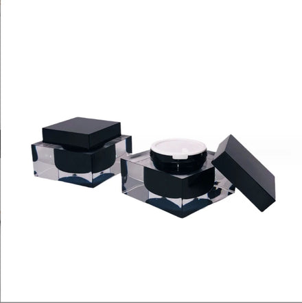 50g High-end Acrylic Black square Cream Bottle Package Eye Cream Bottle Customized Skincare Packaging Materials Jar