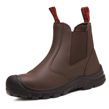 JIANKUN JK-6605 Toe High Top Work Safety Shoes PU Rubber Booties Industrial Non Skid Cow Leather Nubuck Breathable Steel