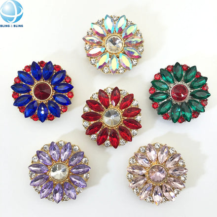 New Listing Colorful Crystal Removable Button Clip Shirt Jewelry Button Covers for Women Men Blouse Cufflinks Decoration