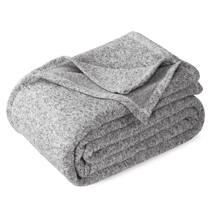 Factory Price Polyester Soft and Warm 50x60 Knitted Jersey Sublimation Grey Sweater Fleece Blanket