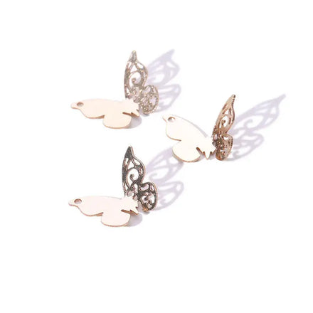 GP 14K Gold Filled Hollow Butterfly Charms for Bracelet Jewelry Making