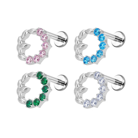 ASTM F136 Titanium Labret Studs Body Piercing Lip Jewelry Rings Tragus Helix Cartilage Piercing Jewelry