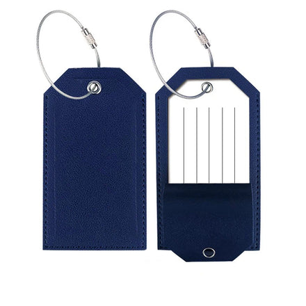 Premium OEM sublimation logo PU leather privacy protection travel bag labels suitcase tags luggage tags