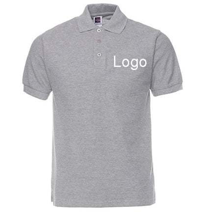 Customized Logo Plus Size Men Short Sleeve Eco-Friendly Advertising Cultural Sports 195g 65% Polyester 35% Cotton Polo T-shirt