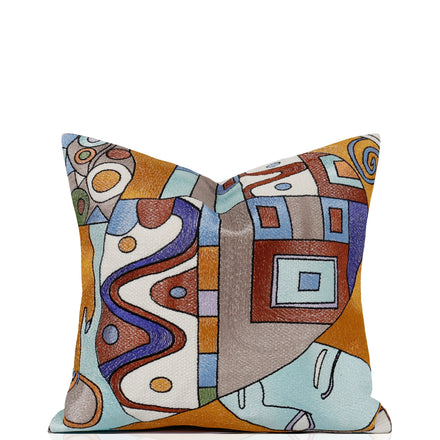 Tiff Home Customized Vintage Pattern Throw Pillow New Cushion Cover with Abstract Geometric Embroidery Popular Original Design