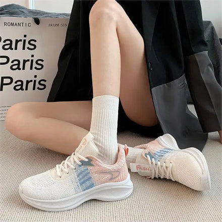 Factory Custom Spring New Styles Sports Sneakers Chunky comfort Non slip Height Increasing Women's Shoes