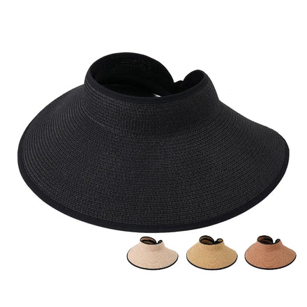 Wholesale Summer Large Eave Sun protection Fashion Hat Basin Hat Female Holiday Foldable/Packable Straw Hat for Beach
