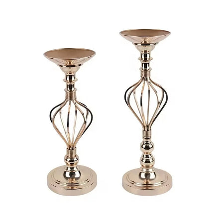 Gold Metal Table Centerpieces for Flower Candle Wedding Decoration Metal Tall Flower Stand For Party Road Led