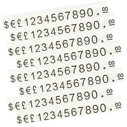 Luxury Mini Clear Plastic Price Tags 3mm Embossed Number Price Cubes Sticker Logo Jewelry Display Racks Shop Counters Yinliang