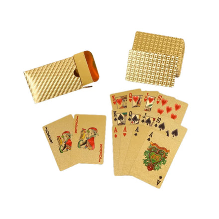 New Gold Silver Rose Back Side Grid PET Playing Cards with UV Printing 57x87mm 54-55 Cards/ Gift