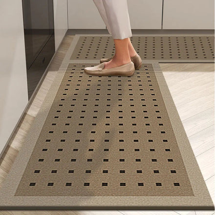 Ru Linen Waterproof Modern Floral Stain Resistant Anti-Slip Washable Cushioned Natural Mat Low MOQ
