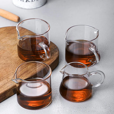 Shot Mini Espresso Glass Cup Double Spout Milk Cup Small Clear Glass Mug