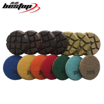Customizable OEM 3-Inch Typhoon Resin Bond Concrete Floor Diamond Dry Abrasive Polishing Pads Hook Loop Backing 30#-3000# Grit