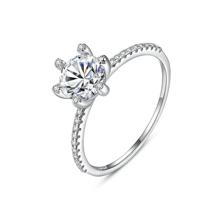 Simple and Exquisite Popular Diamond Ring S925 Sterling Silver Proposal Engagement Wedding 1ct Moissanite Ring