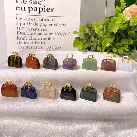 Wholesale Natural Healing Crystal Mini Women's Handbag Carving to the Most Beautiful Lady in the World
