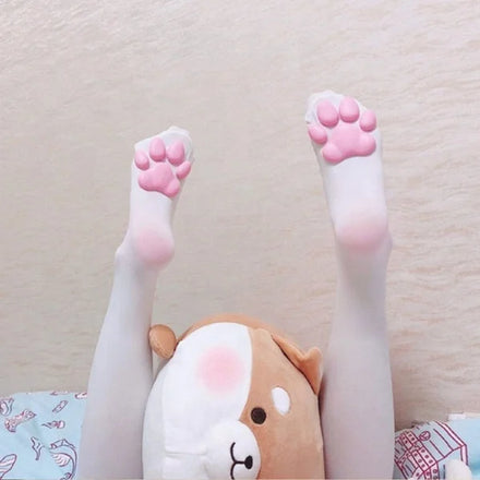 Wholesale Cute Novelty Anti Slip Thigh High Stockings Women Kawaii 3D Cat Paw Long Socks