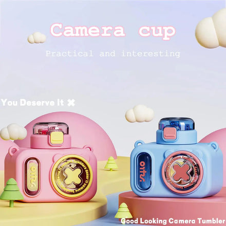 Creative Cute Camera Shape Plastic Boys Girls Water Bottles for Kids School Cartoon