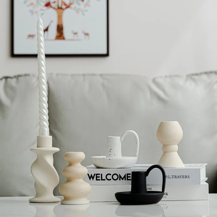 Nordic Ceramic Turned Style Candles Holder for Romantic Candlelight Dinner Decoration Restaurant Prop