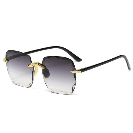 Unisex New Fashion Rimless Metal Square UV400 Sunglasses Trendy Eyewear with Sun Protection 7 Colors Customizable Logo