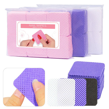 Nail Art 600pcs Fiber Makeup Remover Cleaning Cotton Pads Nail Wipes