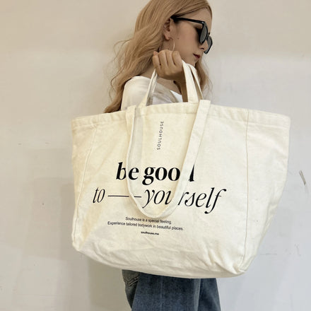 Recycled Custom Tote Beach Bags Pu Handle Leather Large Tote Bag Eco Travel Casual Cotton Canvas logo Gift Fashion Shopping Bags