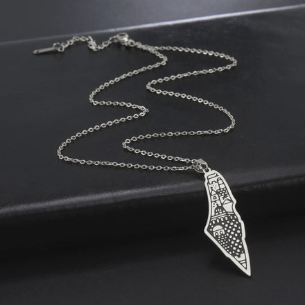 Palestine Classic Islam Architecture Pendant Necklace Geometric Map City Pattern Necklaces Fashion Jewelry Accessories Gifts