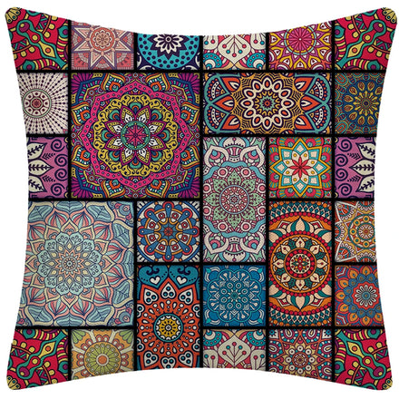 Moroccan Linen Throw Pillow Cushion Cover Group Geometric Patterns Patchwork Print Home & Hotel Use Rectangle Pillow Case