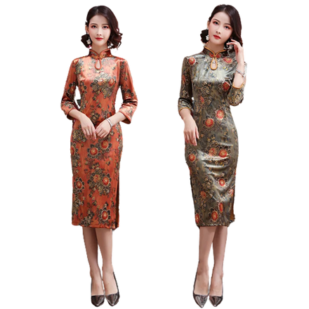 Super Large Size Lace Dress Woman Lady Elegant Dress Cheongsam Girls Fashion Silk Party Dresses Clothes Price for Ladies