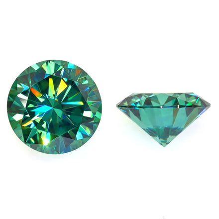 Wholesale Price Turquoise Color Moissanite Round Shape 1ct 2ct Light Green Moissanite Diamond