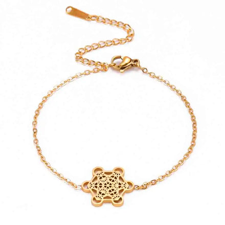 Archangel Metatron Cube 18K Gold Plated Chain Stainless Steel Bracelet Women Fashion Jewelry Bracelets